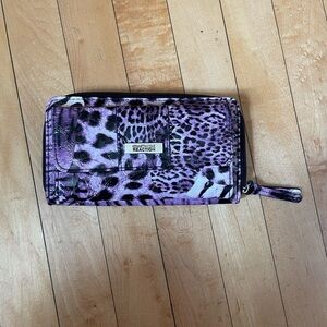 Purple Cheetah Print Wristlet Wallet